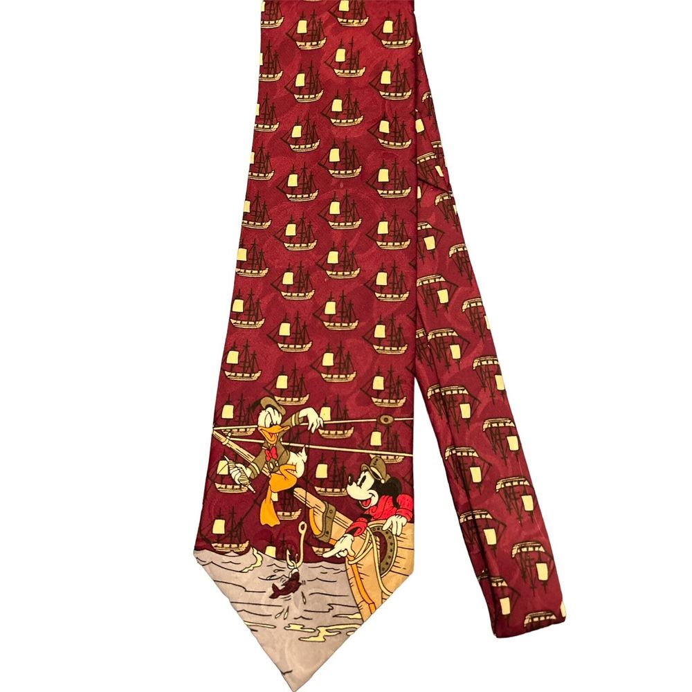 Disney Unlimited Mickey and Donald Classic Tie Boat Fishing